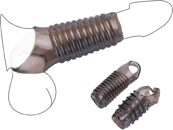 New Soft 2 Pcs Texture Sleeve Extender Sheath for Men Male