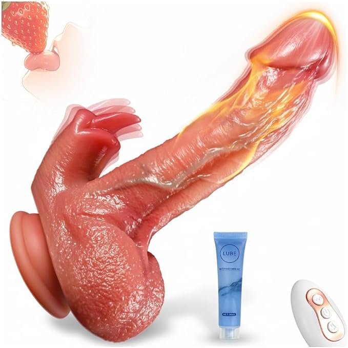 Realistic Thrusting Vibrating Licking Silicone Dildo