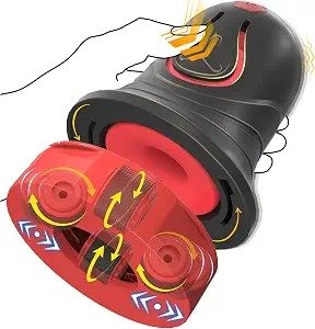 2-in-1 Detachable Rolling and VibratingMale Masturbator 