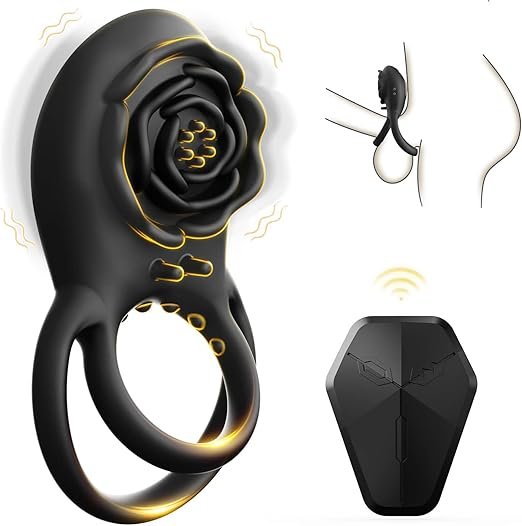 Rose Vibrating Cock Ring with Wireless Remote Control