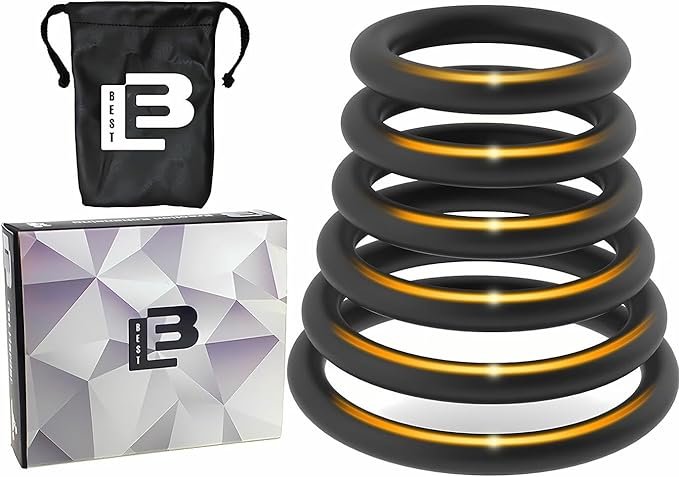 6-Pack Silicone Penis Cock Ring and Erection Enhancer Set