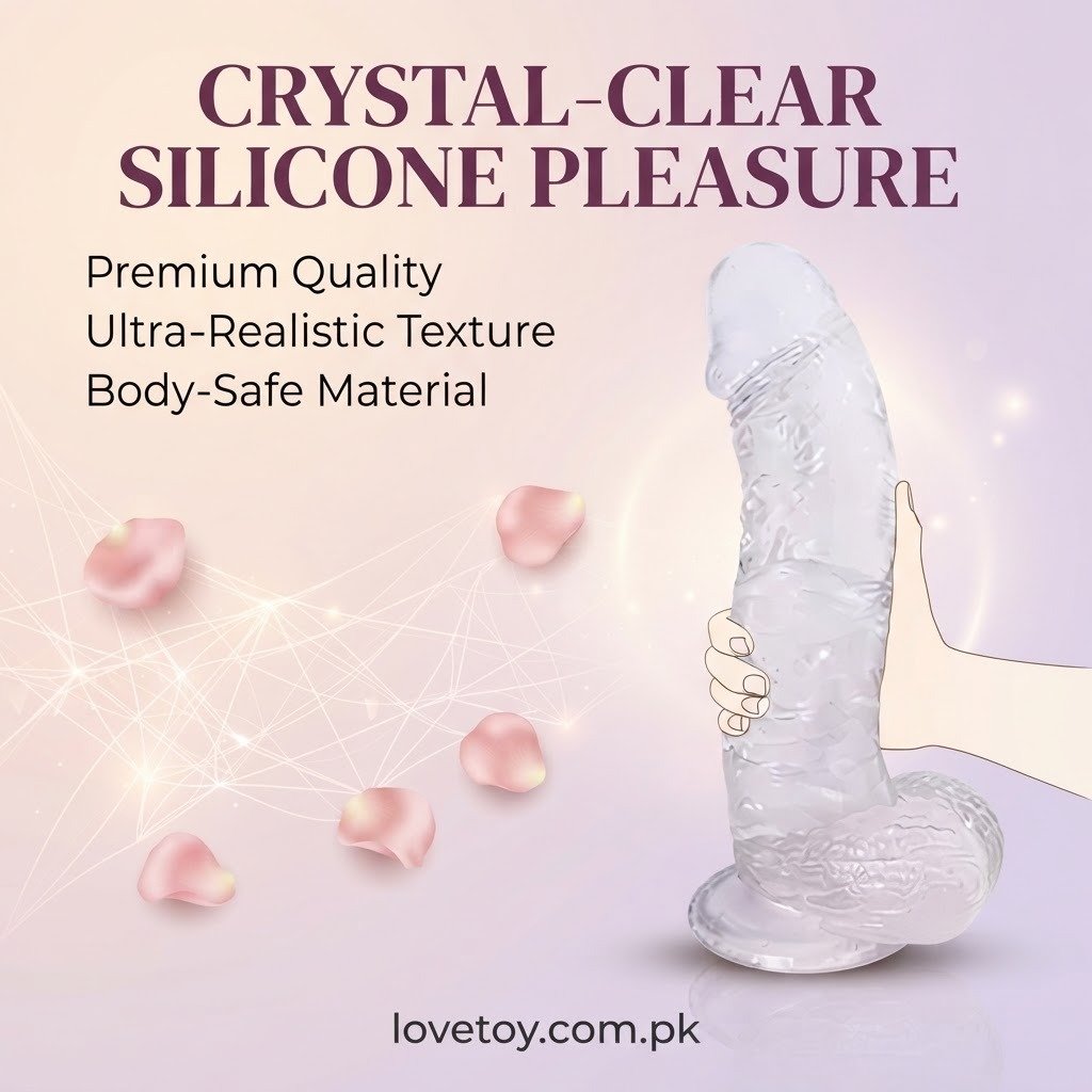 10-Inch Transparent Lifelike Glass Dildo & Solo Pleaser In Pakistan