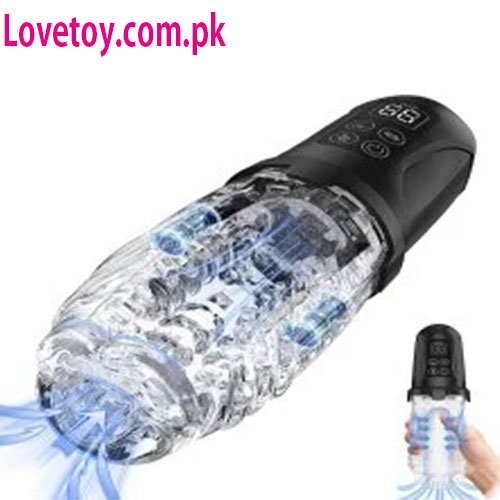 7x7 Dual-Motor Suction and Vibrating Transparent Male Masturbator In Pakistan