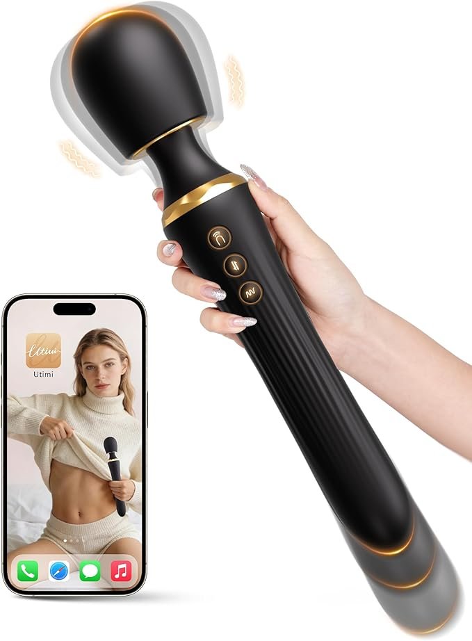 Dual-End App-Controlled Wand & Thrusting Dildo Massager