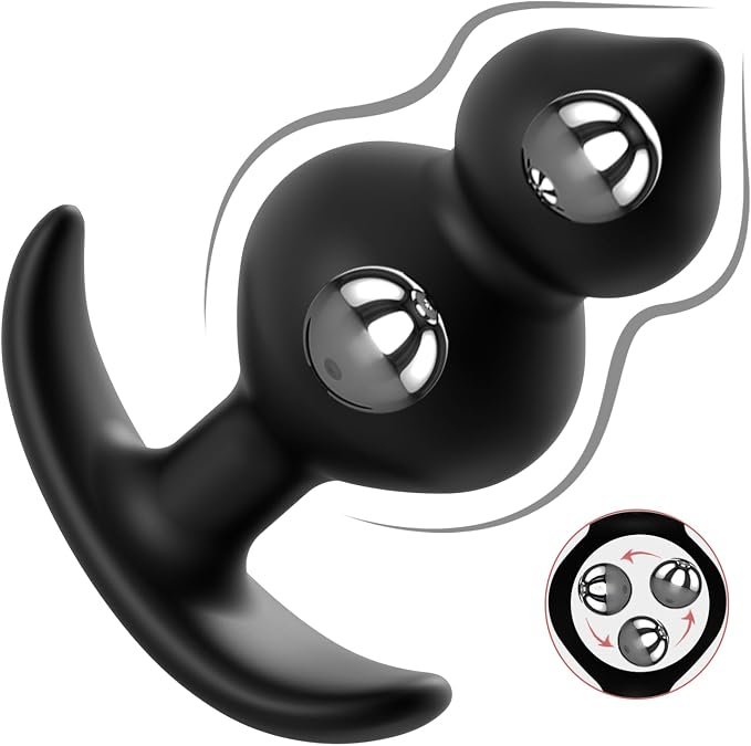 Gilingirl Misplaced Center of Gravity Ergonomic Silicone Dual-Ball Anal Plug