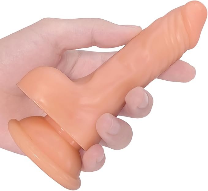 Realistic Textured Silicone Dildo with Adjustable Suction Cup  