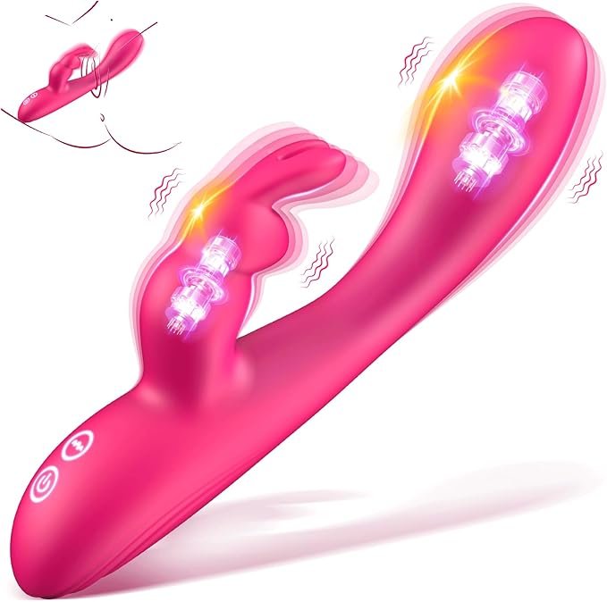 G Spot Vibrator Sex Toys - Upgraded 2-in-1 Rabbit Vibrator with Dual Motors
