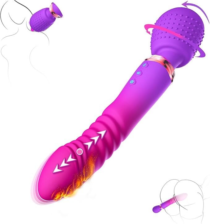 Thrusting Dildo G Spot Vibrator Wand Massager Female Couples Sex Toys