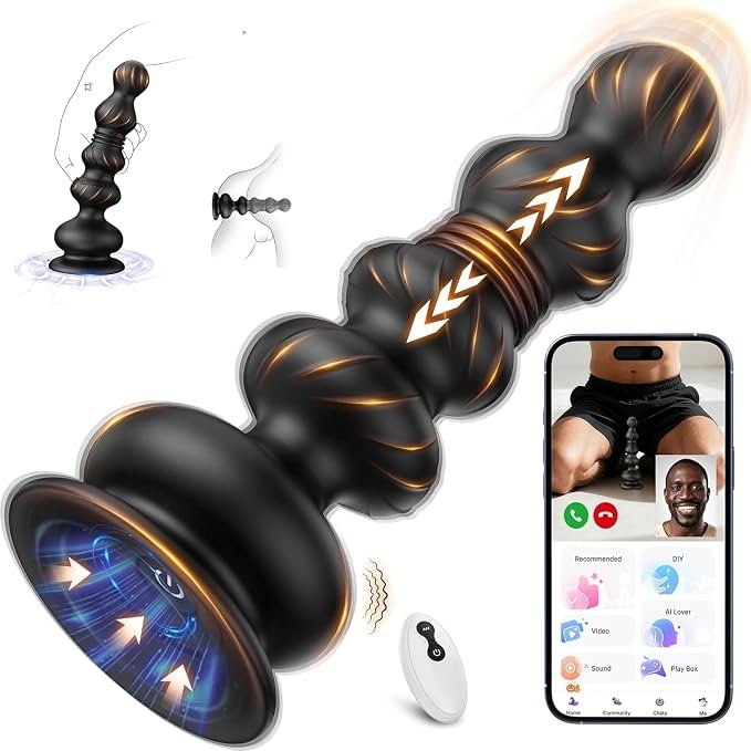 8-in-1 App-Controlled Thrusting and Vibrating Anal Beads & Prostate Massager  