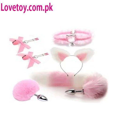 6-Piece Fluffy Fox Tail and Anal Plug Set In Pakistan