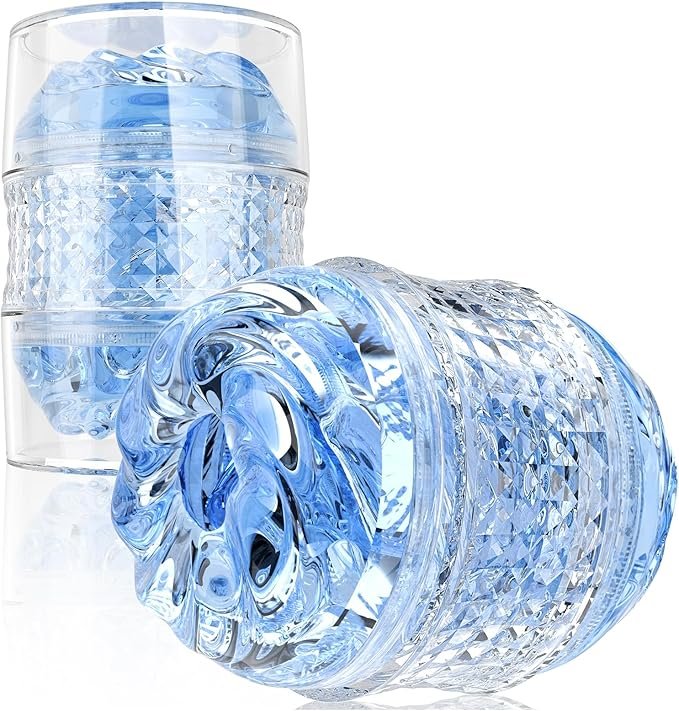 Crystal Spiral Textured Open-Ended Male Stroker and Masturbator 