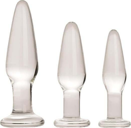3-Piece Progressive Borosilicate Glass Anal Plug Set  