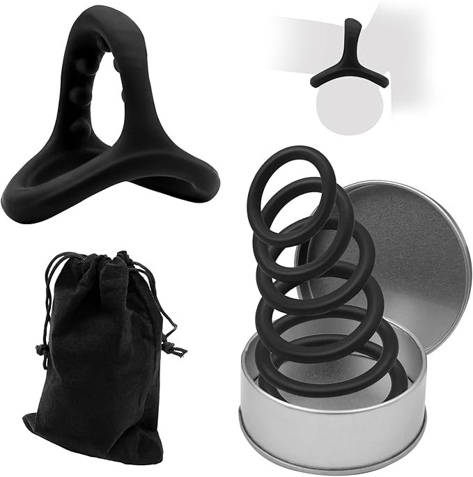 Premium 7-Piece Graduated Silicone Constriction & Stamina Ring Set