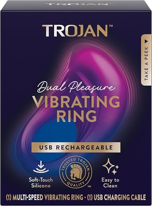 Trojan Multi-Speed USB Rechargeable Vibrating Ring  