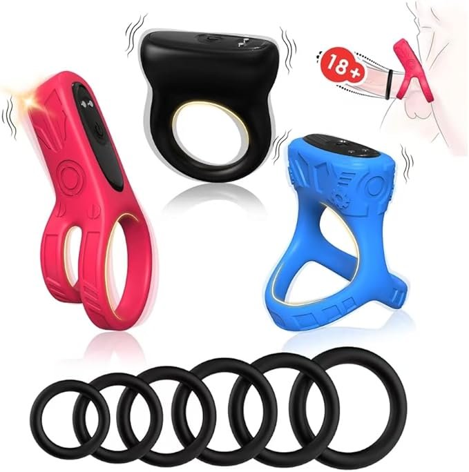 Premium 9-in-1 Versatile Vibrating Cock Ring & Stamina Enhancement Kit  