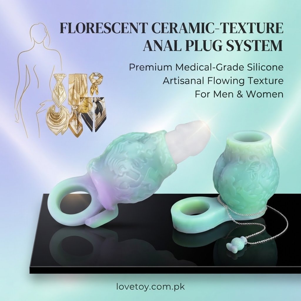 Glow-in-the-Dark Knotted Silicone Penis Extender & Girth Sleeve In Pakistan