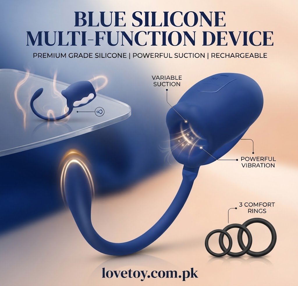 3 In 1 Liquid Silicone Vibrating Male Stroker and Cock Ring In Pakistan