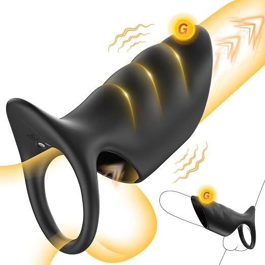Premium 10-Mode Vibrating Girth-Enhancing Penis Sleeve & Stamina Ring