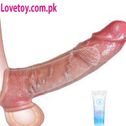 Premium Liquid Silicone Penis Extender Sleeve with Testicle Ring In Pakistan
