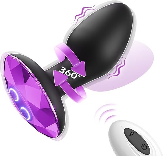 Vibrating Rotating Butt Plug with Wireless Remote  