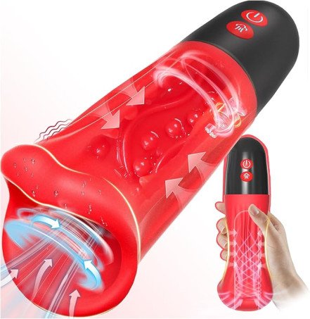 4-in-1 Automatic Suction and Vibrating Mens Masturbator Cup