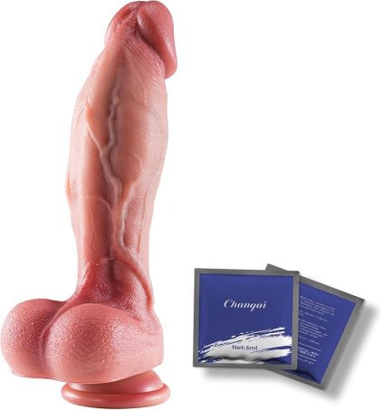 Realistic Large Silicone Suction Cup Dildo - 9.5 Inch  