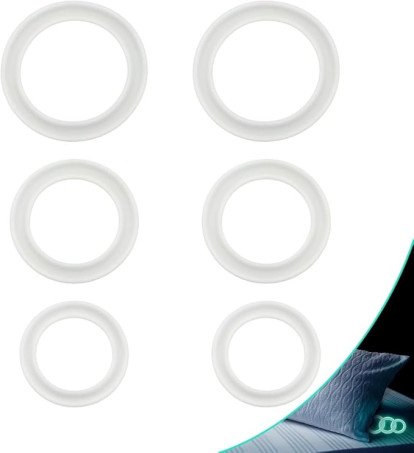 Premium 6-Piece Glow-in-the-Dark Liquid Silicone Erection & Stamina Ring Set  