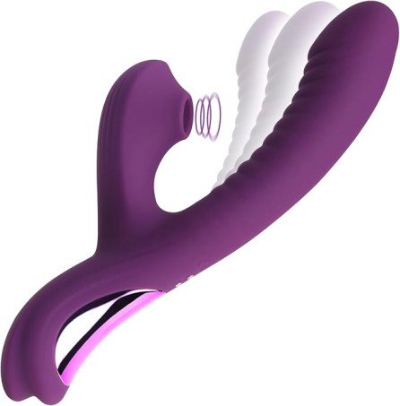 Beta Dual Stimulation Rabbit Vibrator with Air Suction & Come-Hither Tip