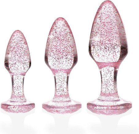 Glitter Gem Acrylic Anal Plug Set