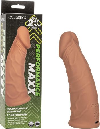 Vibrating Silicone Penis Extender | 2-Inch Rechargeable Girth & Length Enhancer