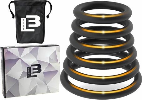 6-Pack Silicone Penis Cock Ring and Erection Enhancer Set