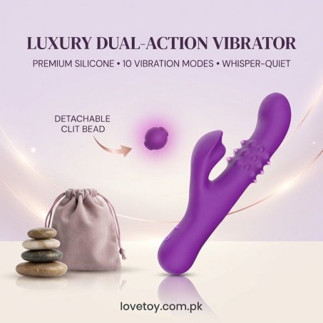 Beta Dual Stimulation Rabbit Vibrator with Air Suction & Come-Hither Tip In Pakistan
