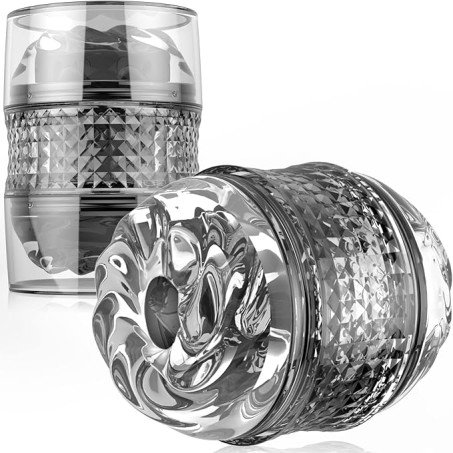 Crystal Spiral Textured Open-Ended Male Stroker Cup  