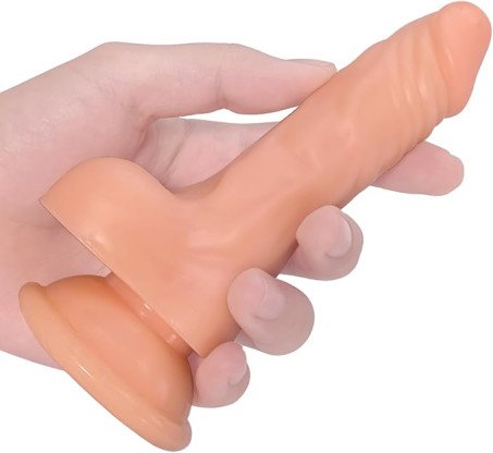 Realistic Textured Silicone Dildo with Adjustable Suction Cup  
