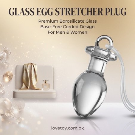 Glass Egg Anal Stretcher Plug – Base-Free Corded Pull Toy for Men & Women In Pakistan