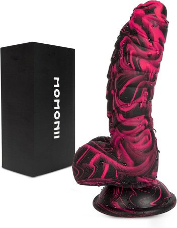 Fantasy Black and Pink Liquid Silicone Suction Dildo  