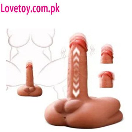 Realistic Thrusting & Vibrating TPE Dildo with Flat Base In Pakistan