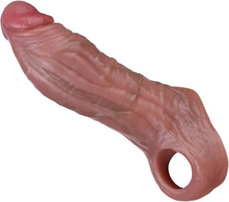 Realistic Liquid Silicone Sealed-Tip Girth-Enhancing Penis Sleeve