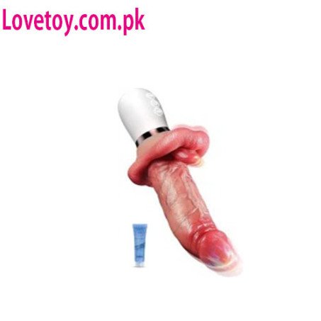 Dual-Stimulation Heated Thrusting and Tongue-Licking Dildo In Pakistan