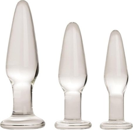 3-Piece Progressive Borosilicate Glass Anal Plug Set  