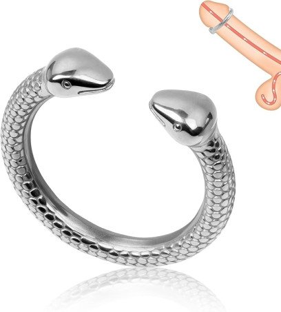Premium Wild Snake-Design 304 Stainless Steel Cock & Glans Ring  2. 