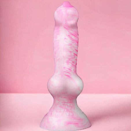Flexible Silicone Knotted Suction Dildo 