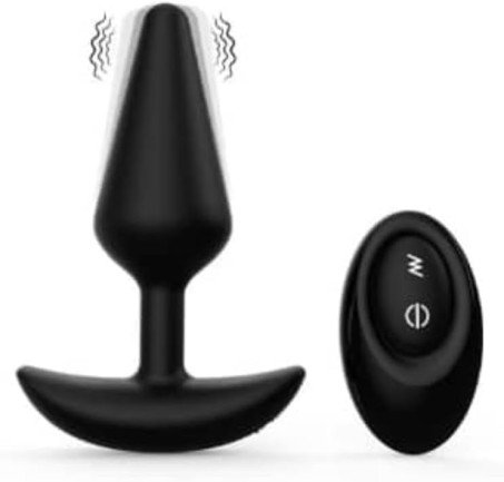 12-Mode Vibrating Medical-Grade Silicone Butt Plug with Flared T-Base