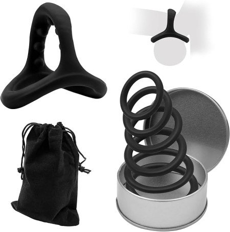 Premium 7-Piece Graduated Silicone Constriction & Stamina Ring Set