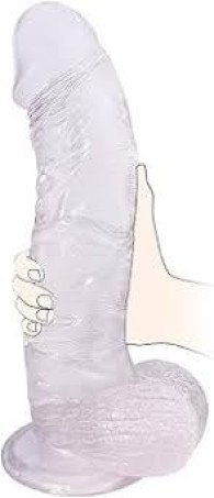 10-Inch Transparent Lifelike Glass Dildo & Solo Pleaser 