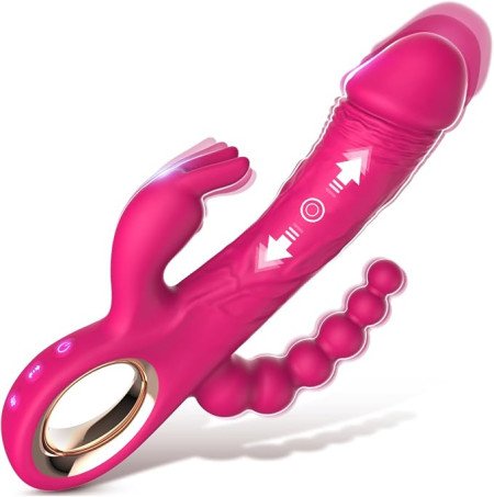 3-in-1 Triple-Motor Thrusting and Beaded Rabbit Massager  