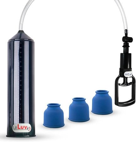 EasyOp Manual T-Grip Penis Pump System | Clear Vacuum Cylinder & 3 Sleeves